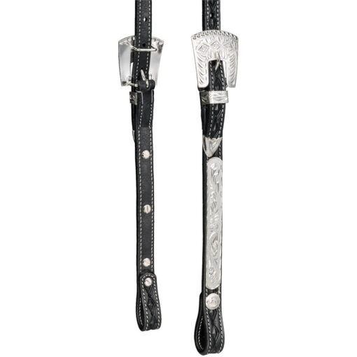 Silver Royal Double Ear Headstall with Diamond Tooling 16 Silver Royal Double Ear Headstall with Diamond Tooling - Image 5
