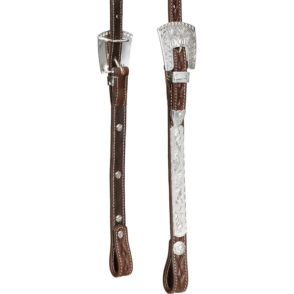 Silver Royal Double Ear Headstall with Diamond Tooling 9 Silver Royal Double Ear Headstall with Diamond Tooling - Image 7