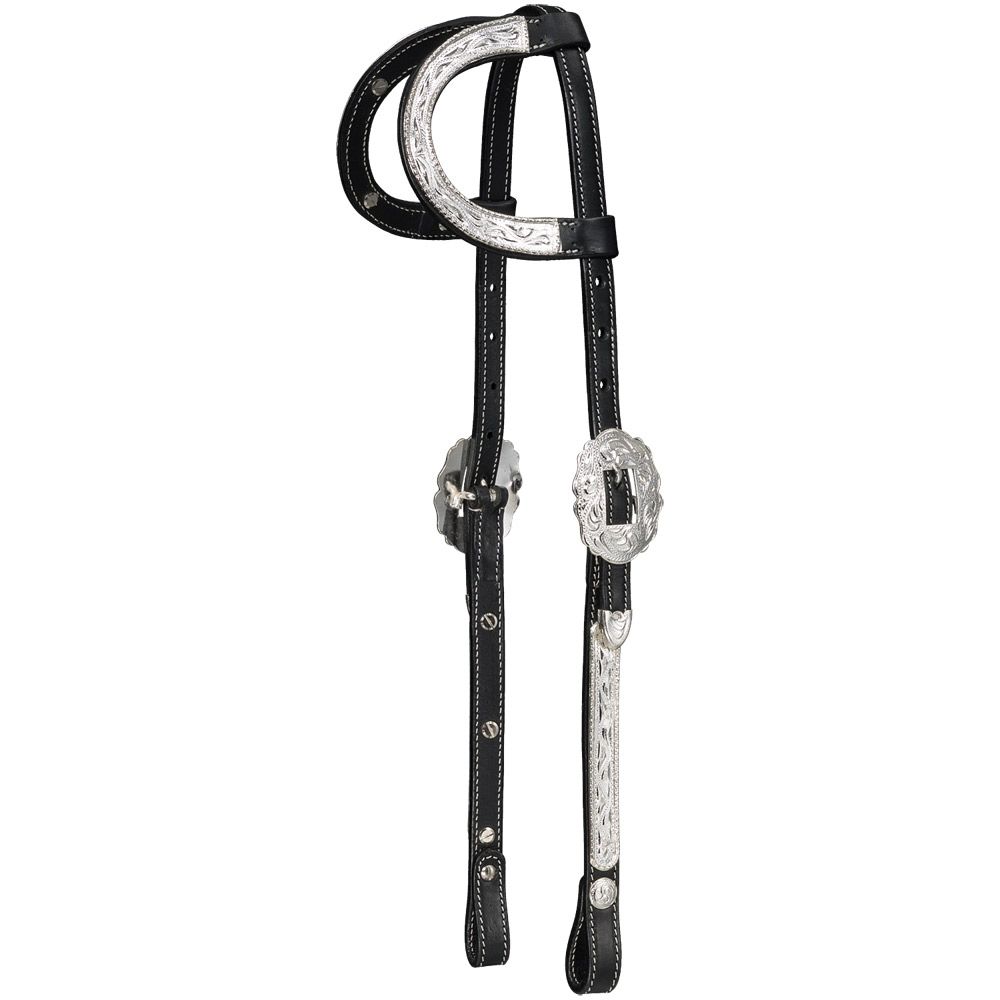 Silver Royal Double Ear Headstall with Raised Edge 3 Silver Royal Double Ear Headstall with Raised Edge