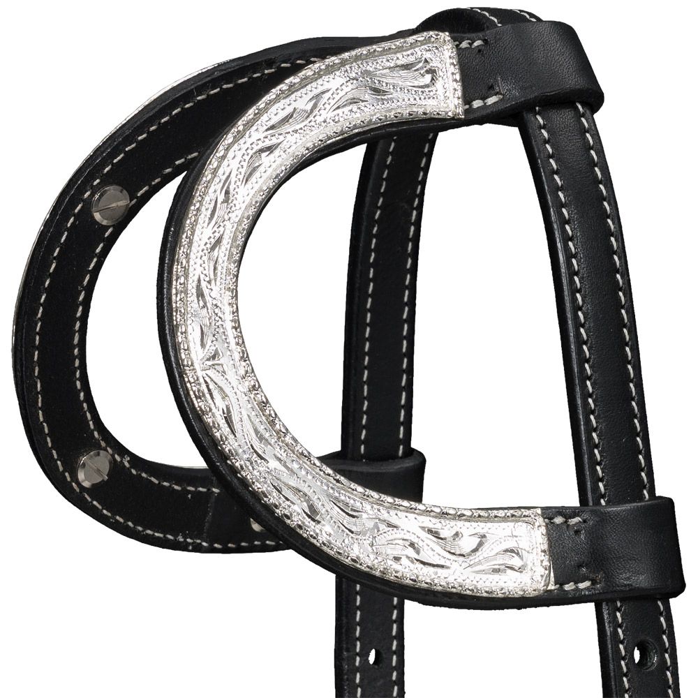 Silver Royal Double Ear Headstall with Raised Edge 10 Silver Royal Double Ear Headstall with Raised Edge - Image 8