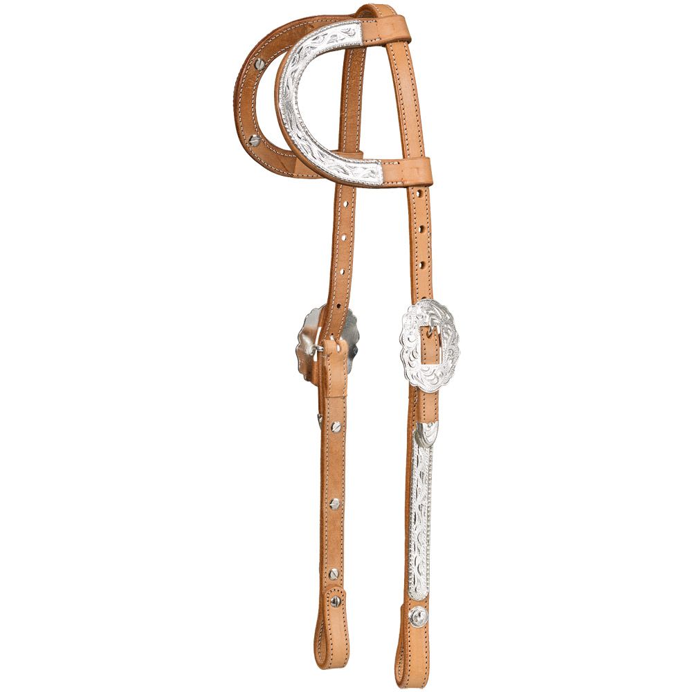 Silver Royal Double Ear Headstall with Raised Edge 5 Silver Royal Double Ear Headstall with Raised Edge - Image 3