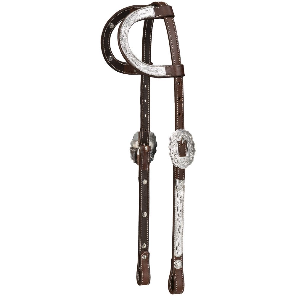 Silver Royal Double Ear Headstall with Raised Edge 6 Silver Royal Double Ear Headstall with Raised Edge - Image 4