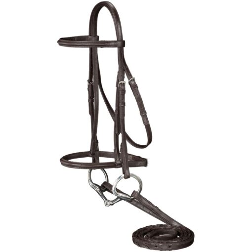 Equitare Synthetic Leather Snaffle Bridle - Image 3