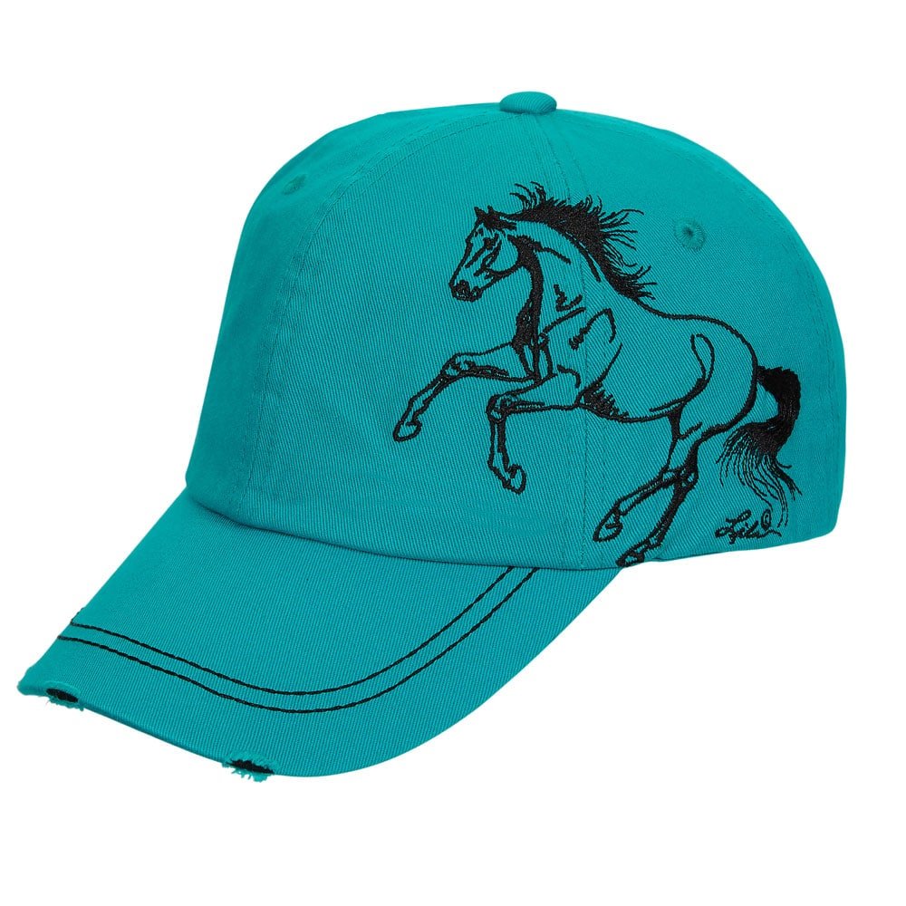 Distressed Baseball Cap with Antonio Horse One - The Size Galloping San Connected Store Unisex English Rider Tack