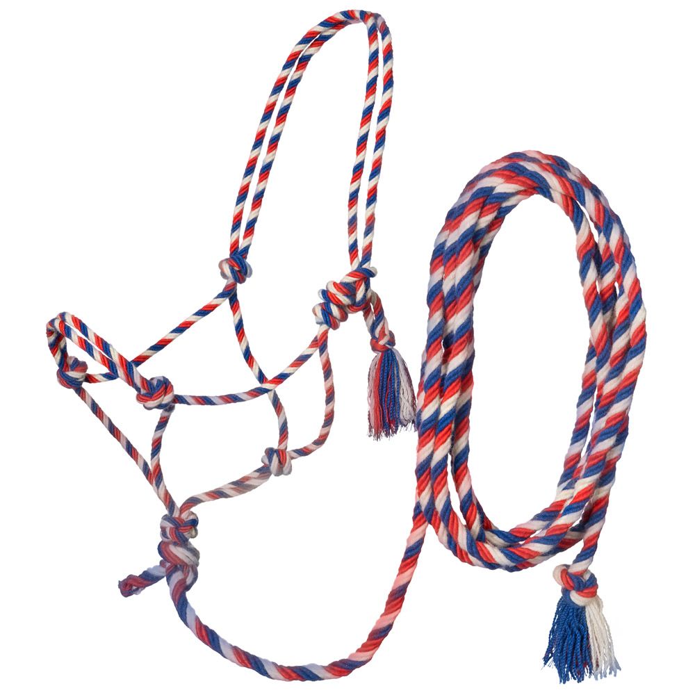 Tough1 Mecate Rope Halter with 12ft Lead 6 Tough1 Mecate Rope Halter with 12ft Lead - Image 5