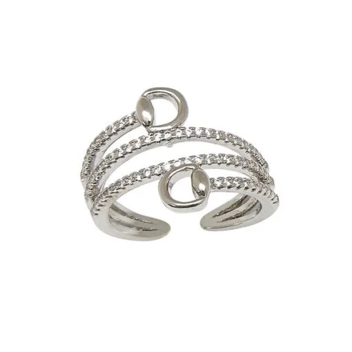 AWST International Rhodium Spiral Snaffle Bit Ring