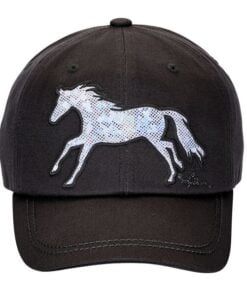 Black Shiny Horse Cap