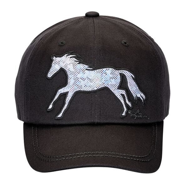 Black Shiny Horse Cap