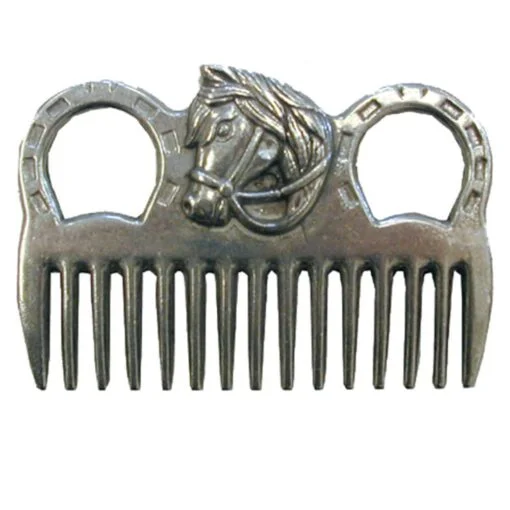 Aluminum Mane Comb W/Horse Head