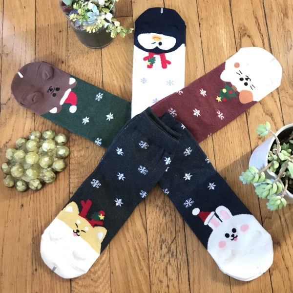 Animal Santa Christmas Socks