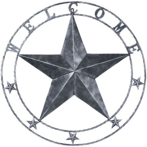 Antiqued Decorative 24" Welcome Metal Star
