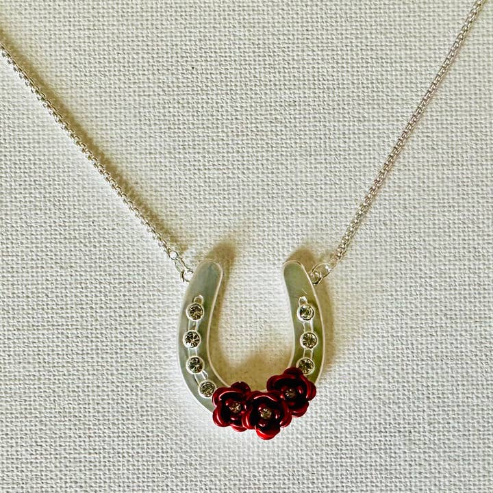 Horseshoe with Roses/Arabian Horse Lovers Necklace Jewelry 7 Horseshoe with Roses/Arabian Horse Lovers Necklace Jewelry - Image 5