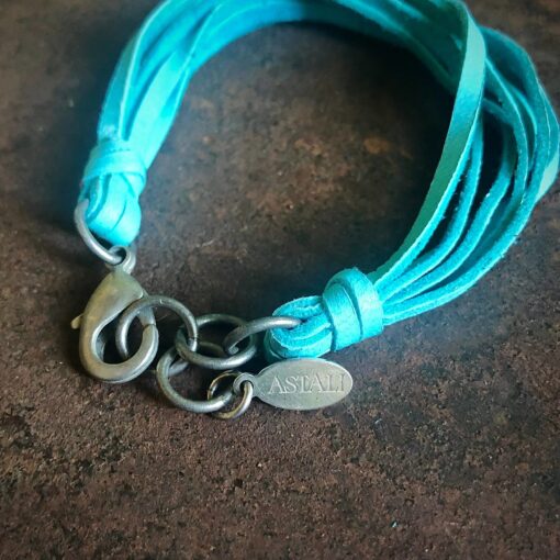 Astali Roadhouse Collection Leather 7-Strand Bracelet Turquoise & Silver 22 Astali Roadhouse Collection Leather 7 Strand Bracelet Turquoise Silver 4 scaled 1