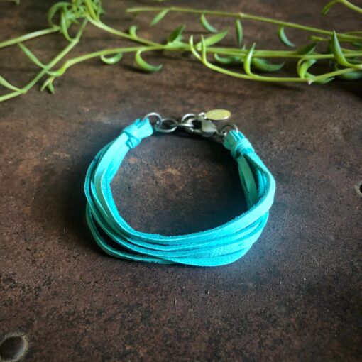 Astali Roadhouse Collection Leather 7-Strand Bracelet Turquoise & Silver 18 Astali Roadhouse Collection Leather 7 Strand Bracelet Turquoise Silver 8 scaled 1