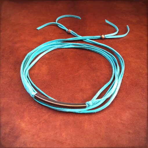 Astali Roadhouse Collection Leather Wrap Choker - Turquoise 23 Astali Roadhouse Collection Leather Wrap Choker Turquoise scaled 1
