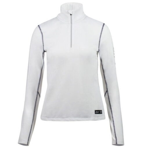 B Vertigo Roxane Women's Long Sleeve Zip Polo Shirt 10 B Vertigo Roxane Womens Long Sleeve Zip Polo Shirt White 2