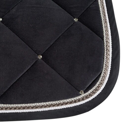 B Vertigo Velour Lux All Purpose Saddle Pad Black Close