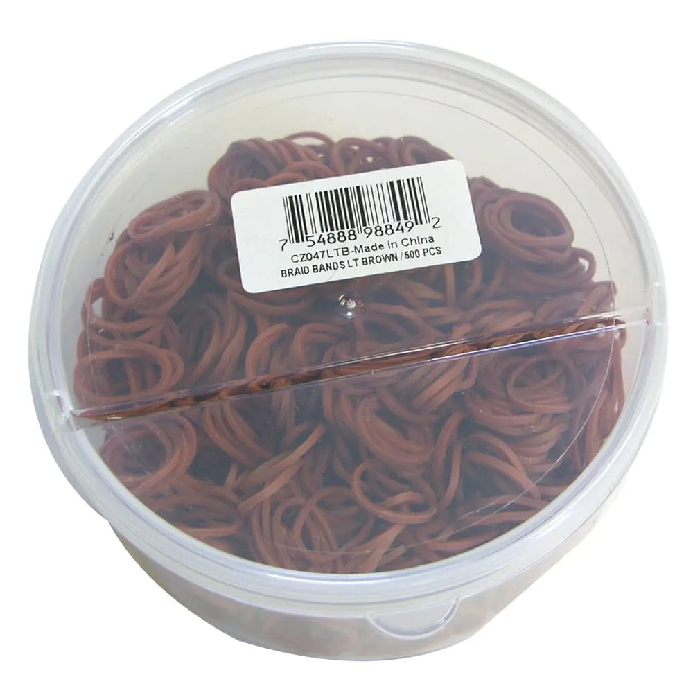Braid Bands 500 Tub Light Brown 3 Braid Bands 500 Tub Light Brown