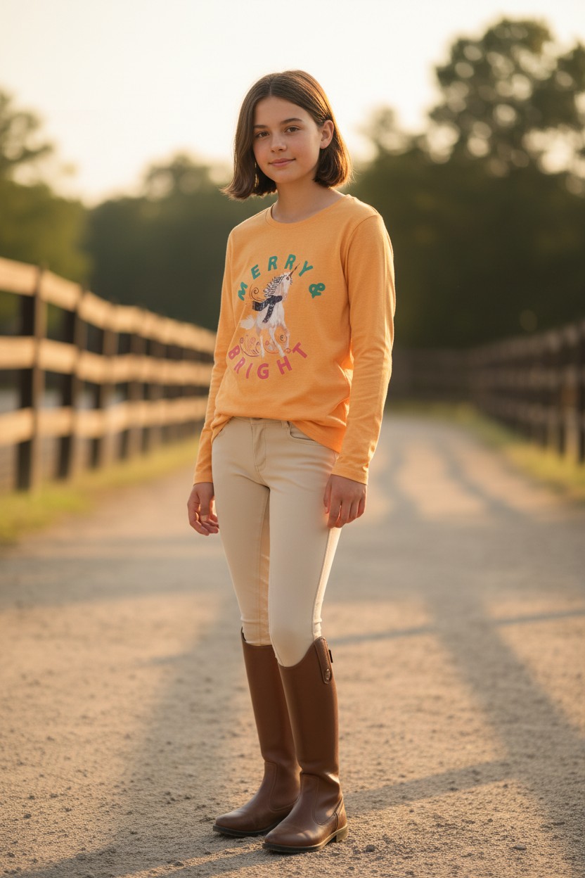 Children's Simply Styled Merry and Bright Unicorn Long Sleeve T-shirt 4 Children's Simply Styled Merry and Bright Unicorn Long Sleeve T-shirt - Image 2