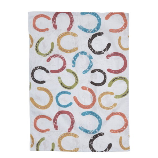 Colorful Horseshoes Flour Sack Kitchen Towel1 2