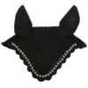 Crochet Fly Veil with White Crystal Flower Rhinestones