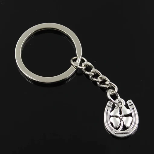 Double Lucky Horseshoe with Clover Key Chain