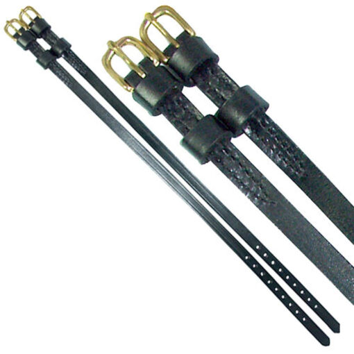 English Military Spur Strap Black with Brass Buckle 20" x 1/2" 7 English Spur Straps Brass Military 1
