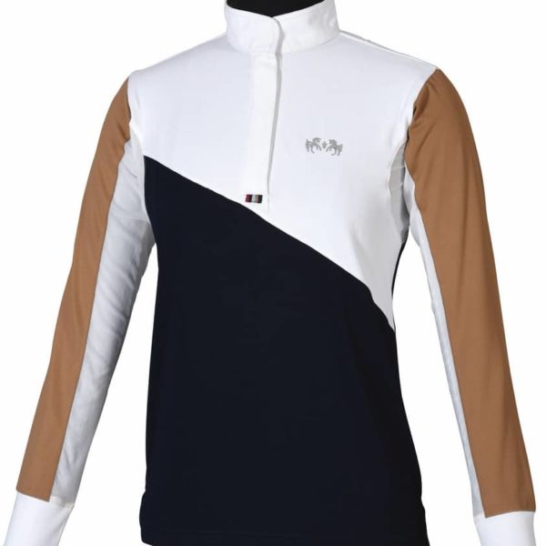 Equine Couture Sawyer Show Shirt Navy White Front