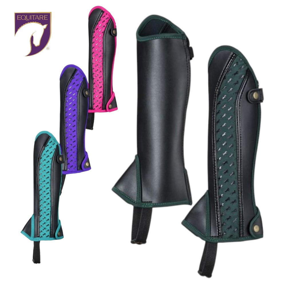 Equitare Kids Half Chaps with Horse Motif 2 Equitare Kids Half Chaps with Horse Motif
