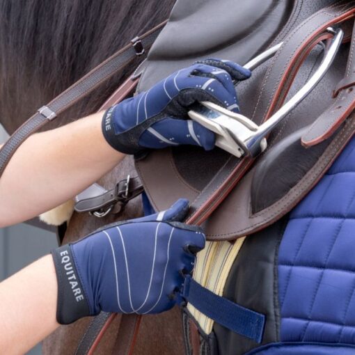 Equitare Lycra Grip Riding Gloves Navy Blue1 1