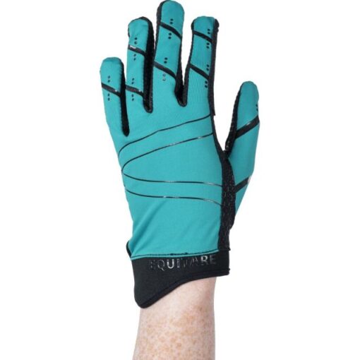 Equitare Lycra Grip Riding Gloves Teal1