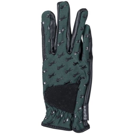 Equitare Youth Lycra Grip Riding Gloves Hunter Green1 2