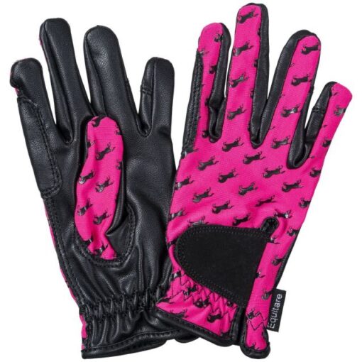 Equitare Youth Lycra Grip Riding Gloves Pink1 1