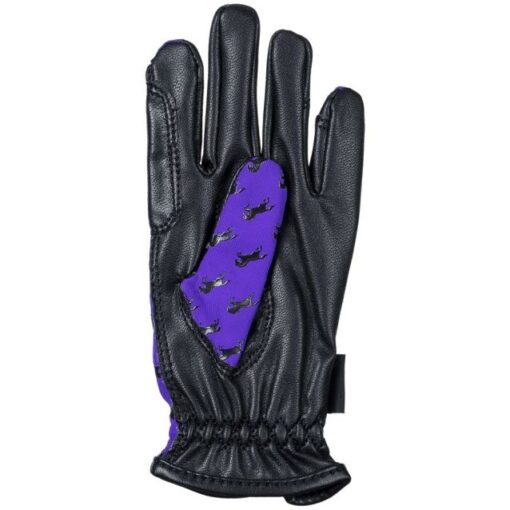 Equitare Youth Lycra Grip Riding Gloves Purple1 1