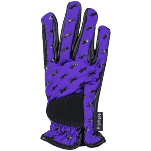 Equitare Youth Lycra Grip Riding Gloves Purple1 2