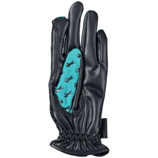 Equitare Youth Lycra Grip Riding Gloves Teal1 1