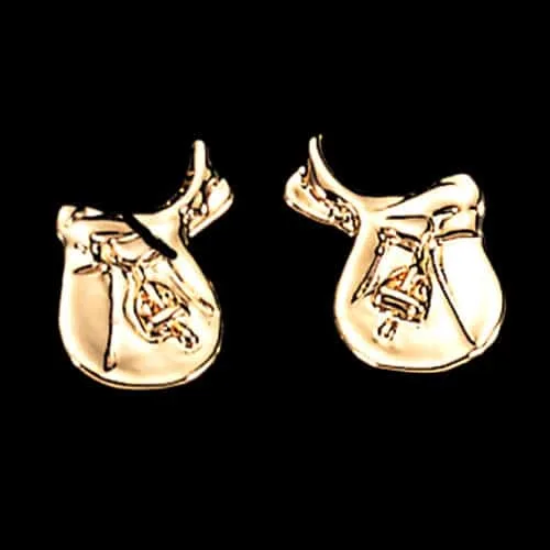 Exselle English Saddle Earrings Gold Plate