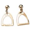 Exselle Stirrup Earrings Smooth 2 Exselle Stirrup Earrings Smooth Gold Plate