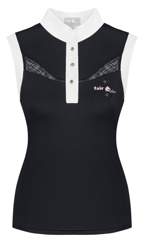 Fair Play Cecile Rose Gold Competition Shirt Sleeveless Black1