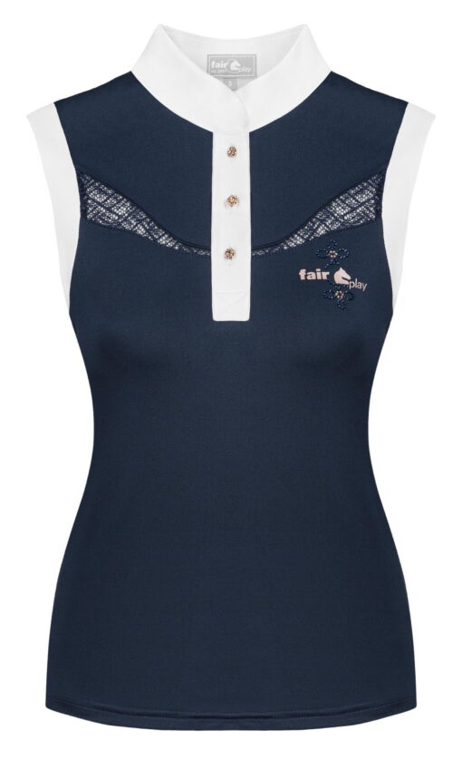 Fair Play Cecile Rose Gold Competition Shirt Sleeveless Navy1
