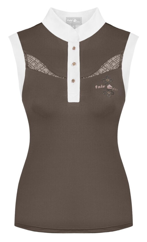 Fair Play Cecile Rose Gold Competition Shirt Sleeveless Taupe Grey1