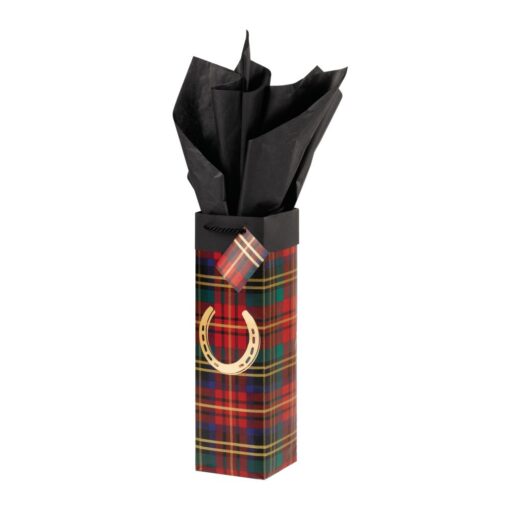 Festive Plaid Wine Gift Bag