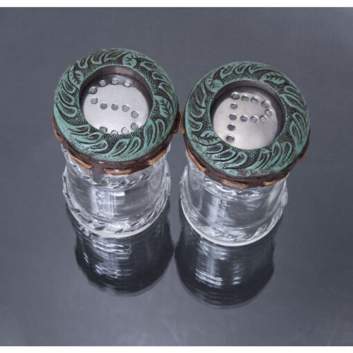 Floral Turquoise Salt & Pepper Shaker Set 5 Floral Turquoise Salt Pepper Shaker Set 1