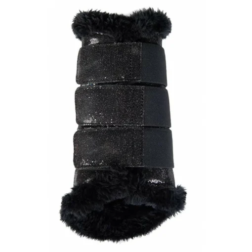 HKM Comfort Black Glitter Protection Splint Boots with Fleece09