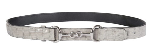 HKM Crocodile Printed Belt Grey 8 HKM Crocodile Printed Belt Grey