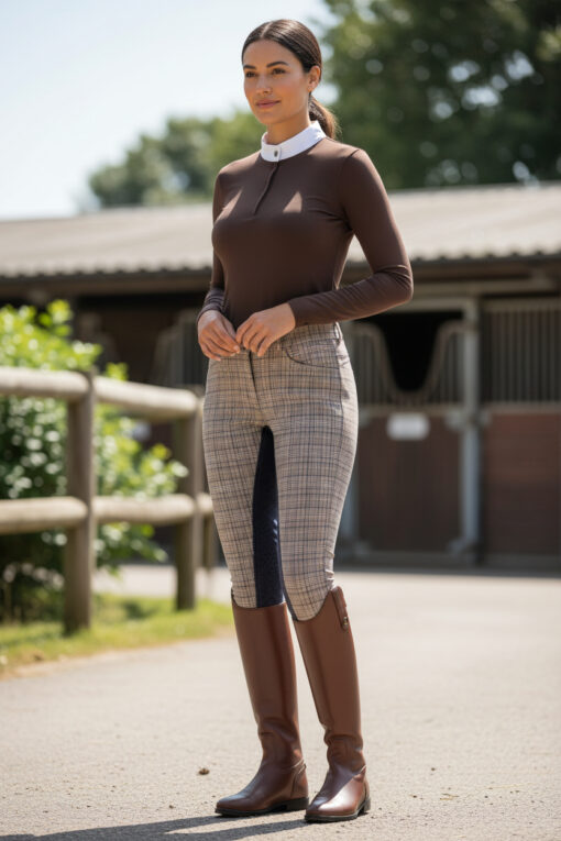 HKM Plaid Full Seat Breeches