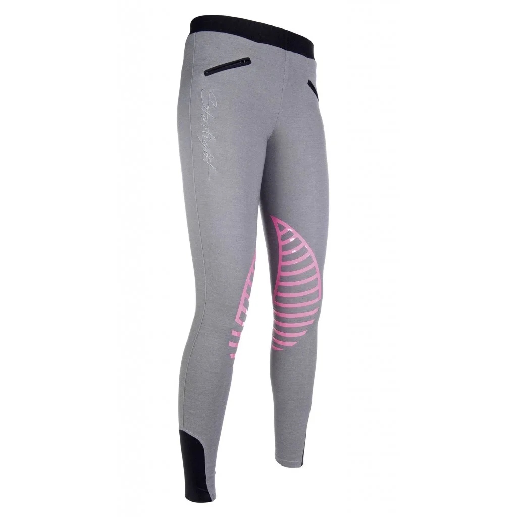 HKM Riding Leggings Starlight Silicone Knee Patch - The