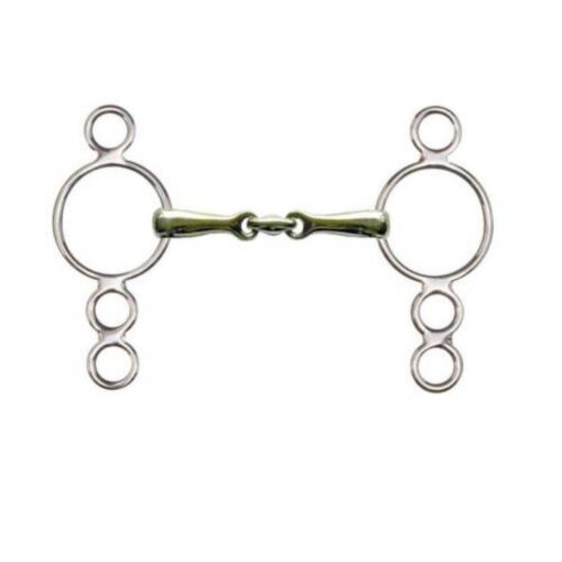 HKM Three Ring Double Jointed Gag Bit