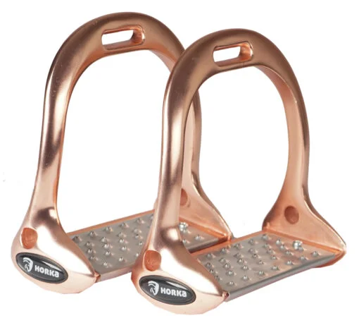 Horka Tech Tread Stirrup Irons Rose Gold