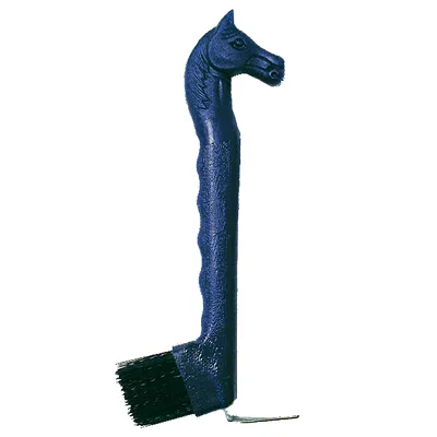 Horsehead Hoof Pick With Brush - Blue